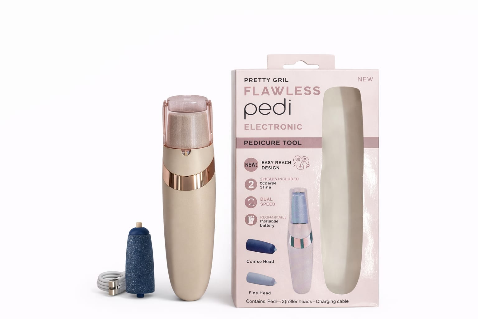 Elektrisches Pediküregerät mit austauschbaren Schleifköpfen